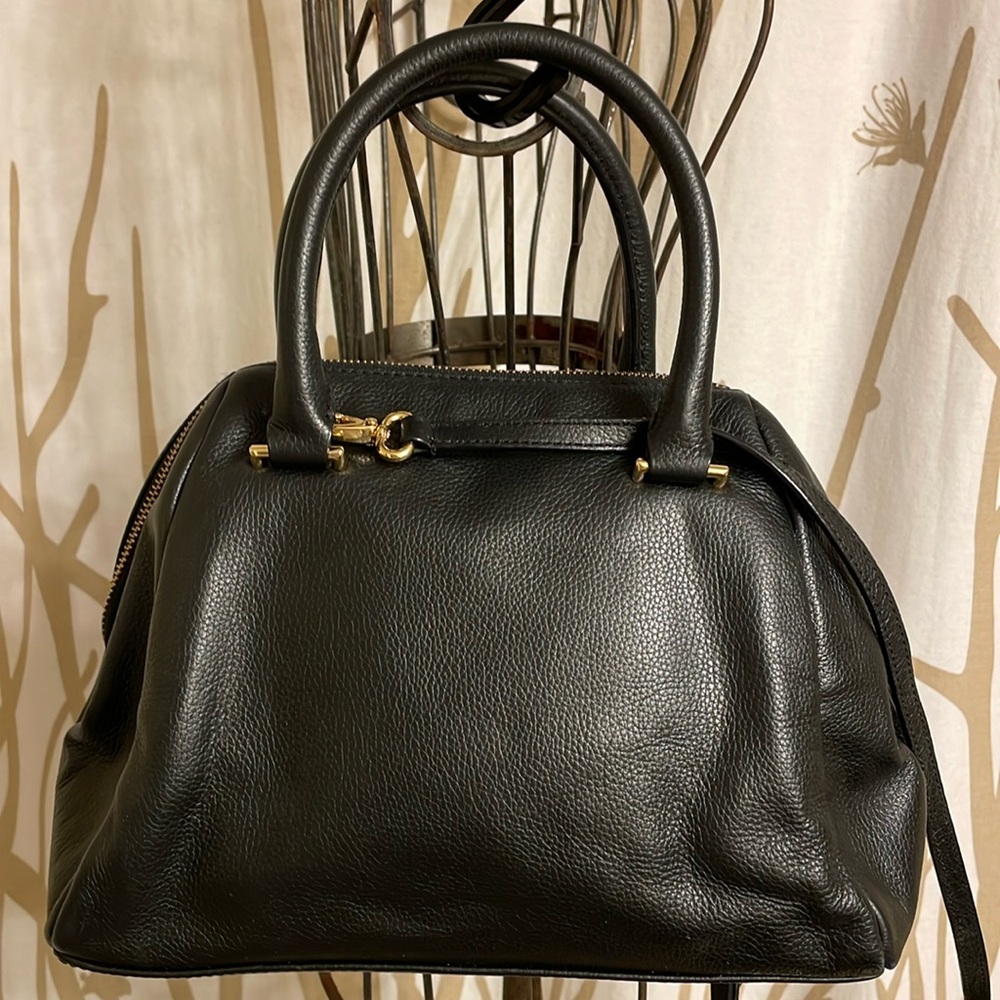 Banana Republic Black Pebbled Leather Satchel and Crossbody - Picture 2 of 7